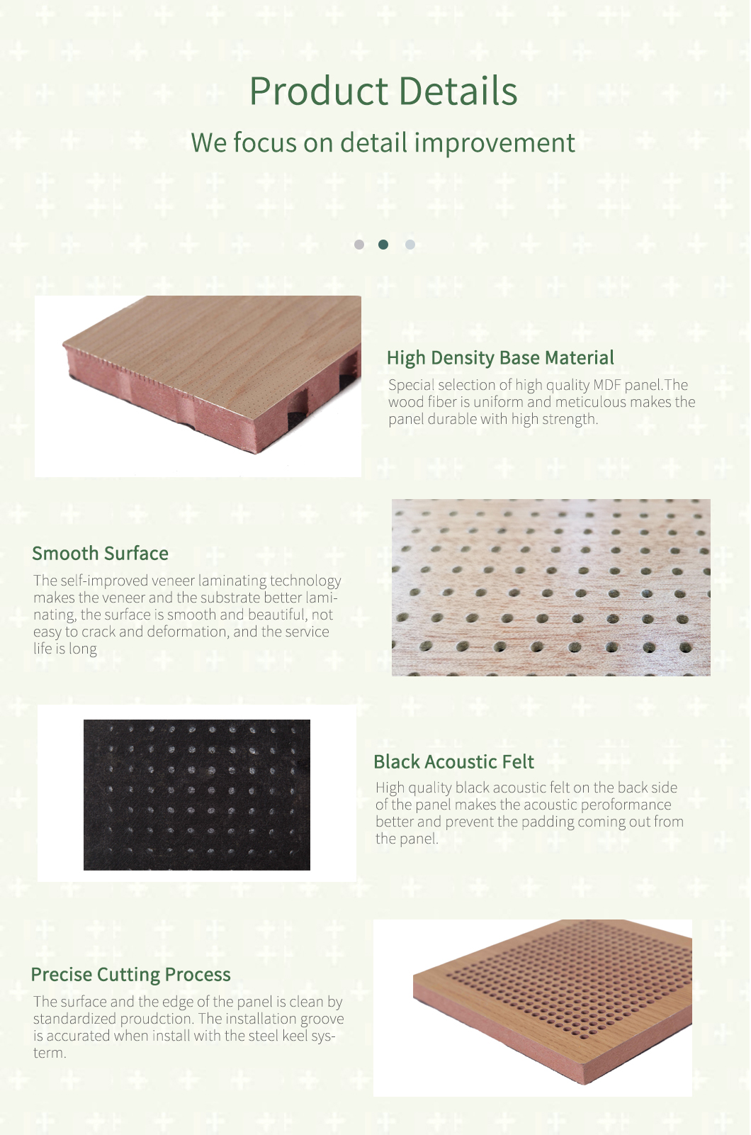 Modern Design High Density 12mm/15mm/18mm Interior Decorative Perforated Wood Panels