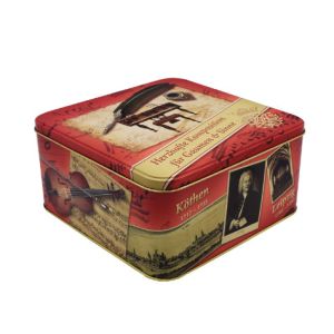 Rectangular Shape Candle Cake Cookies Tin Box Moisture Poof