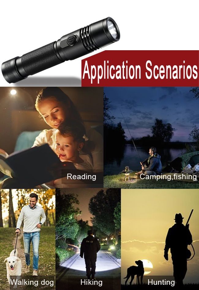 Small USB Rechargeable Flashlight , 1200 Lumen Portable Rechargeable Torch Light
