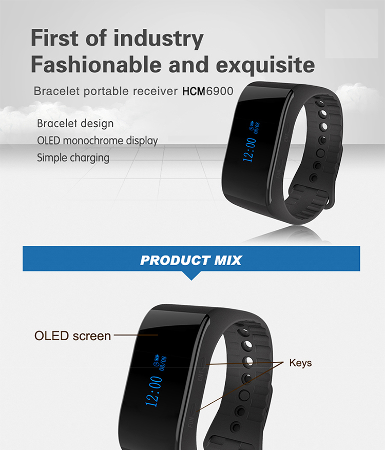 New design high quality wireless calling system portable waterproof wrist watch pager
