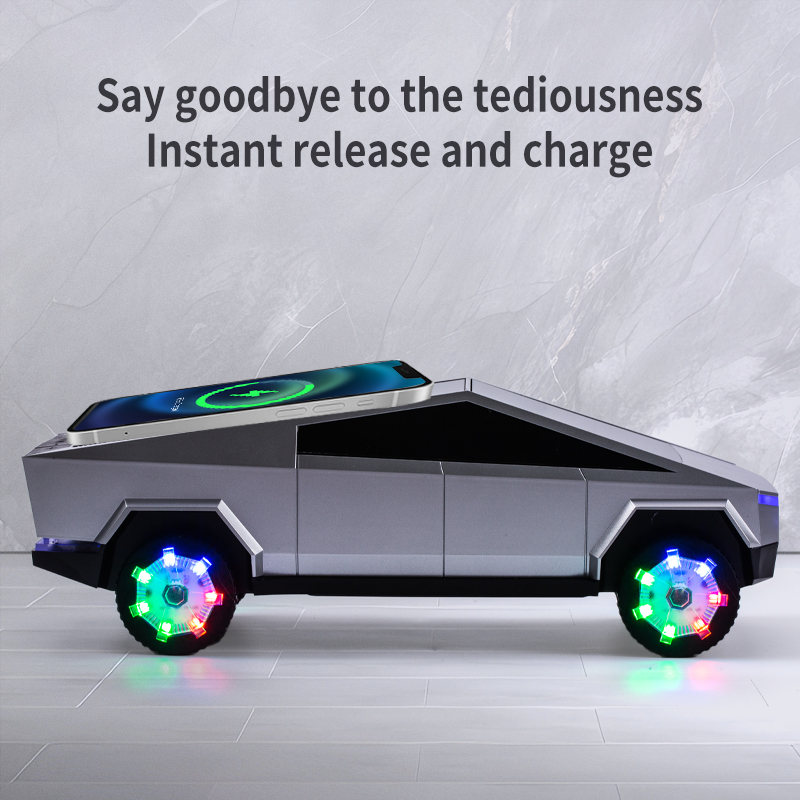 Tesla Cybertruck Pickuptruck Car Shape Speaker BT Wireless FM Music Player Car Speaker With Radio