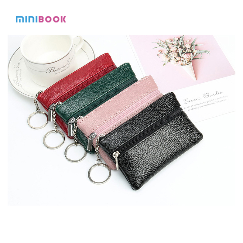 ISO9001 Certified Short Zipper Wallet with Vintage Style Minibook Keychain Coin Purse