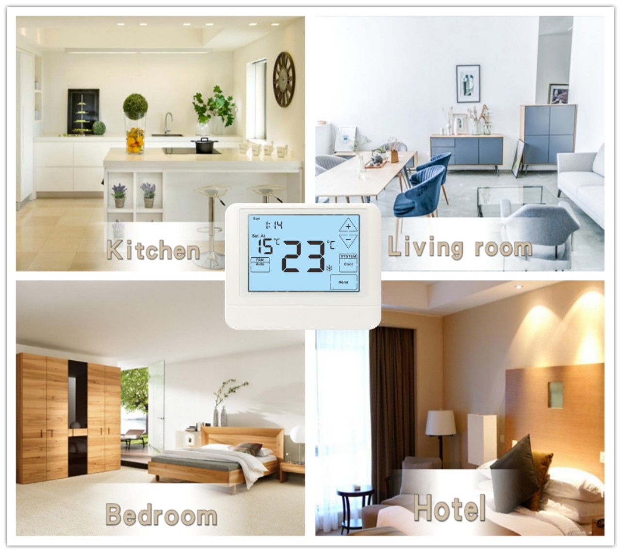Weekly Programmable HVAC Thermostat Touch Button / Digital Room Thermostat