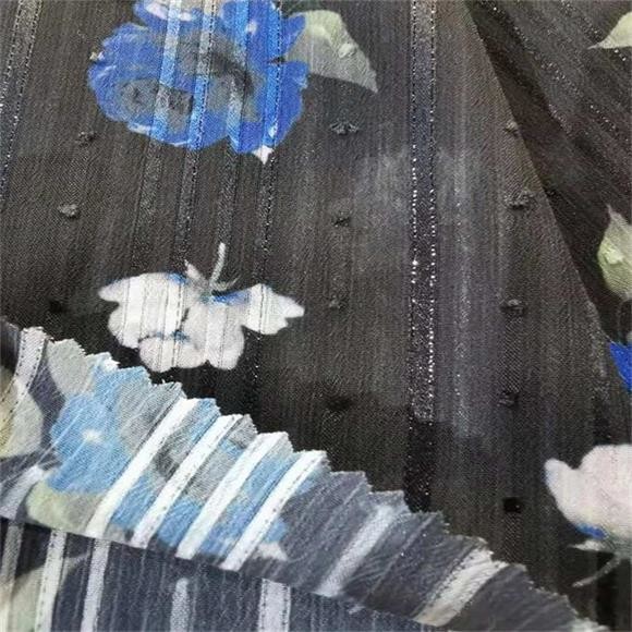 Silver Yarn Sublimation Printed Fabric 75dx75d Digital Printed 120gsm Polyester Fabric