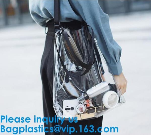Women'S Clear Jelly Beach Bag Clear Transparent Pvc Shoulder Handbag Beach