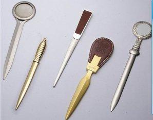 Popular zinc alloy gold / silver metal letter opener for promotion