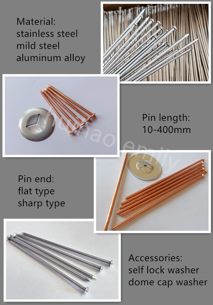 Copper Plated Capacitor Discharge (CD)Stud Welding Pins For Deck Insulation