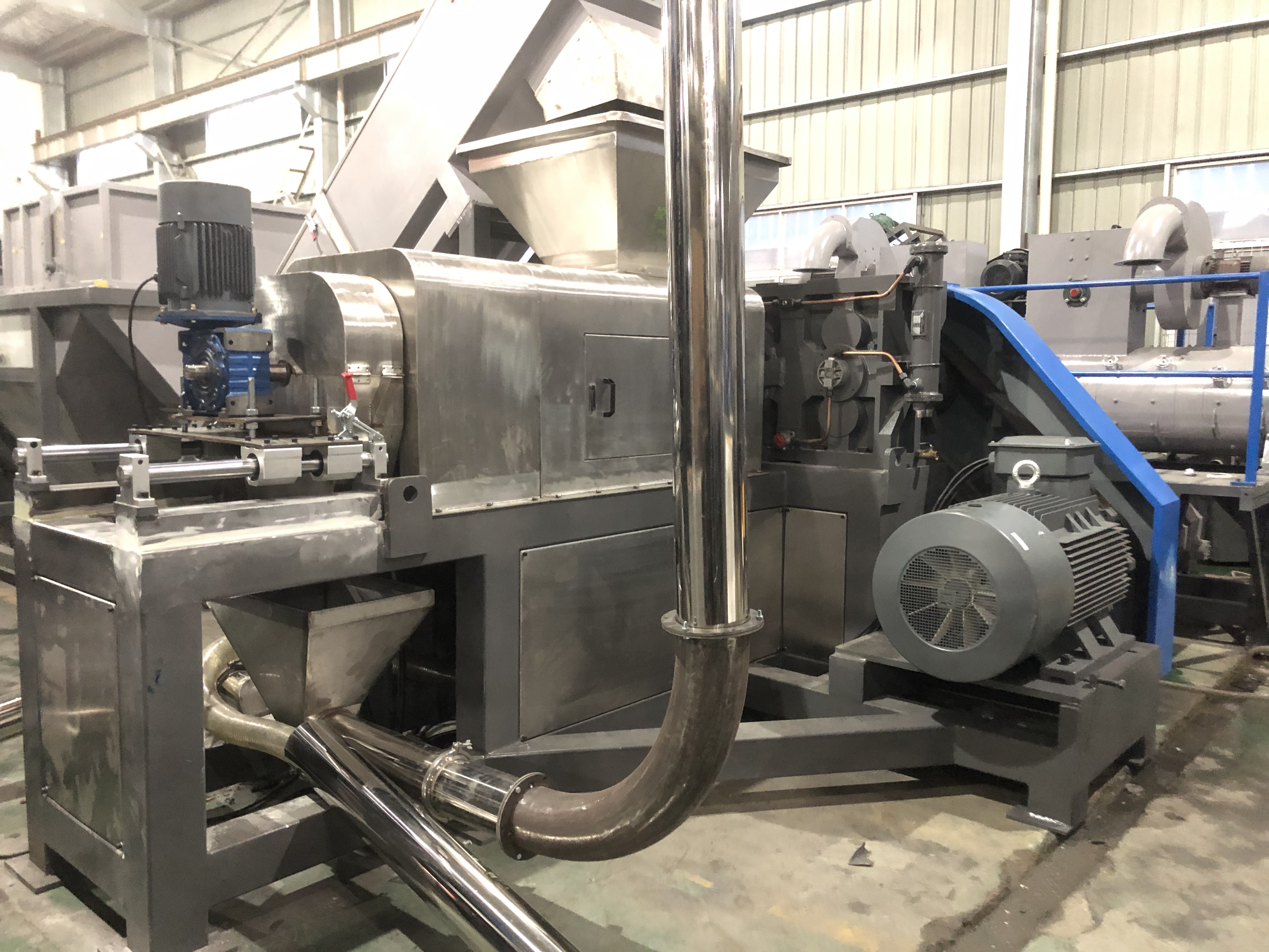 PP PE Plastic Scrap Washing Machine , Squeezing Plastic Dryer Machine