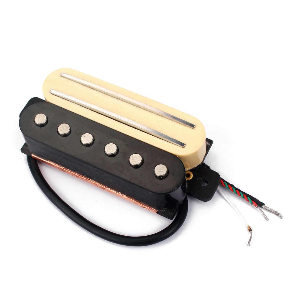 Dual Rail Pickup Double Coil Four Cable Single Humbucker Pickups Yellow Black Plastic