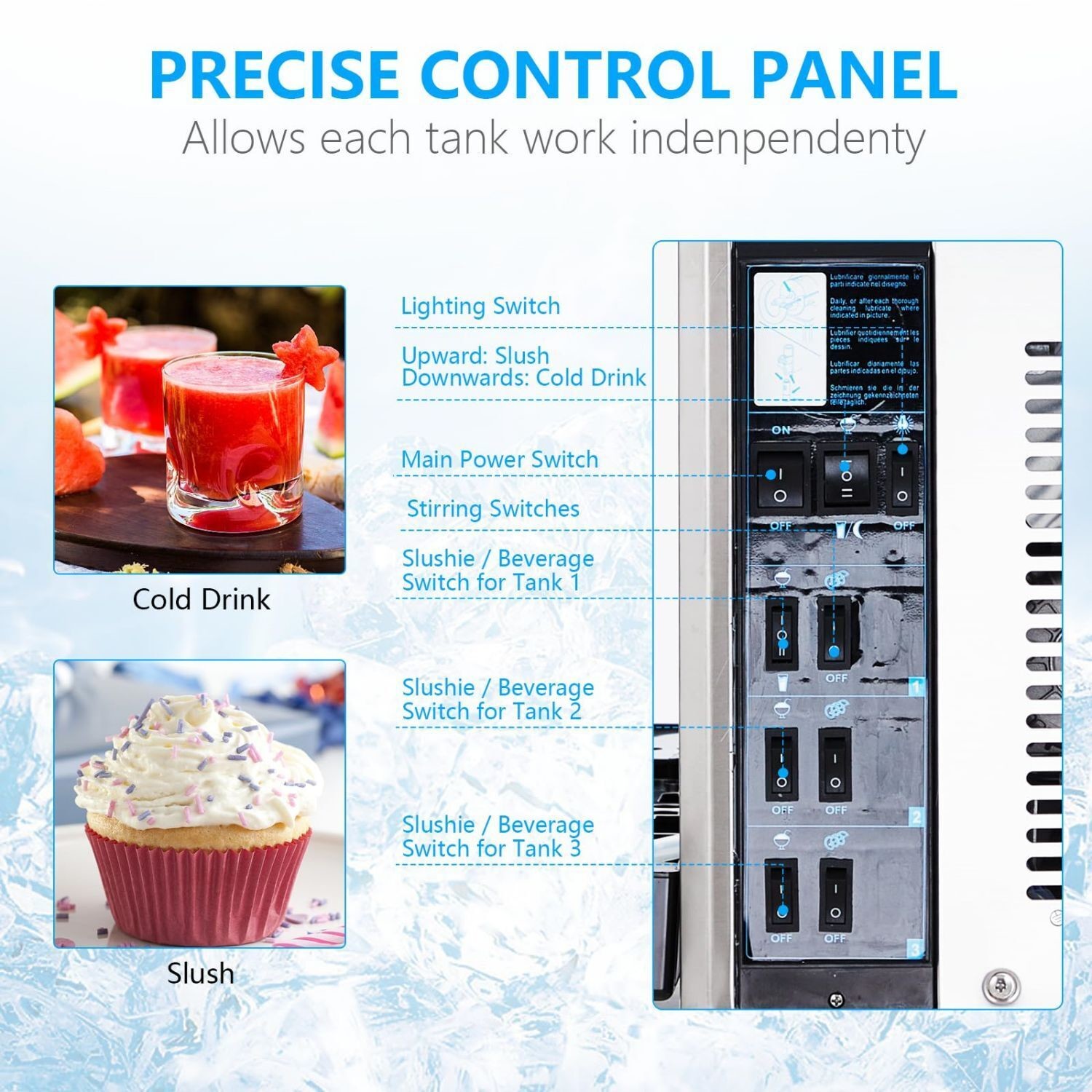 Slushy Slushy Making Triple Slush Maker Commercial Smoothie Machine