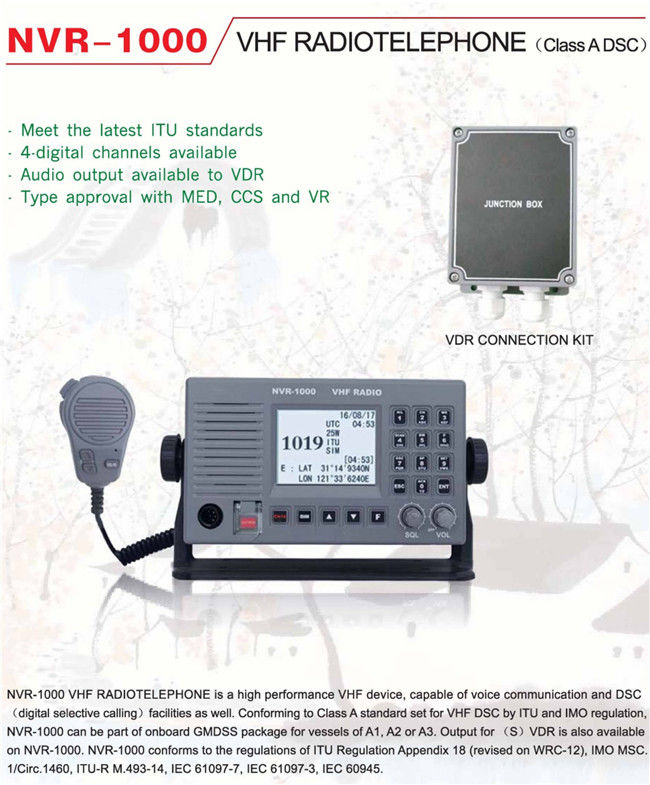 13.8VDC 25W VHF Radiotelephone Class A DSC Marine GPS Navigation Systems