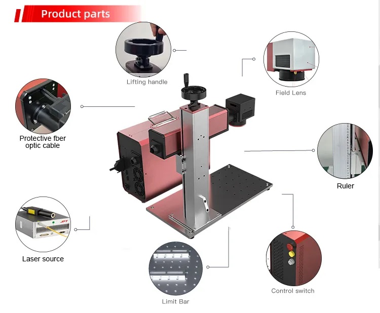 Bench-Top Fiber Laser Marking Machine for Mini Portable Laser Marker Ultraviolet Metal Glass Trophy Engraving and Coding
