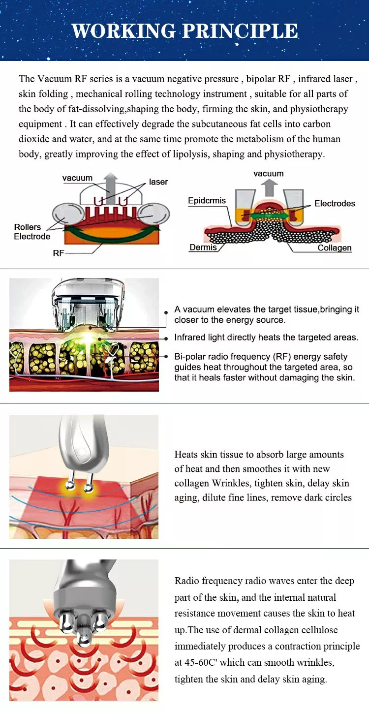 4 In 1 Body Massage Machine Rf Infrared Vela Slim Vacuum Roller Cellulite Reduction V10