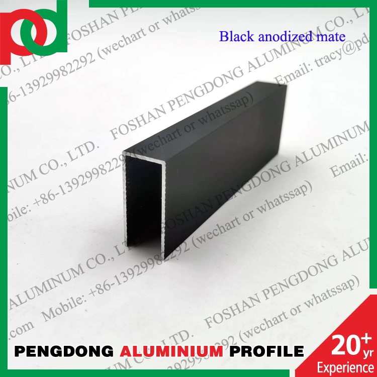 Aluminium Window Profiles Customized U Channel Glossy Silver Gold Color