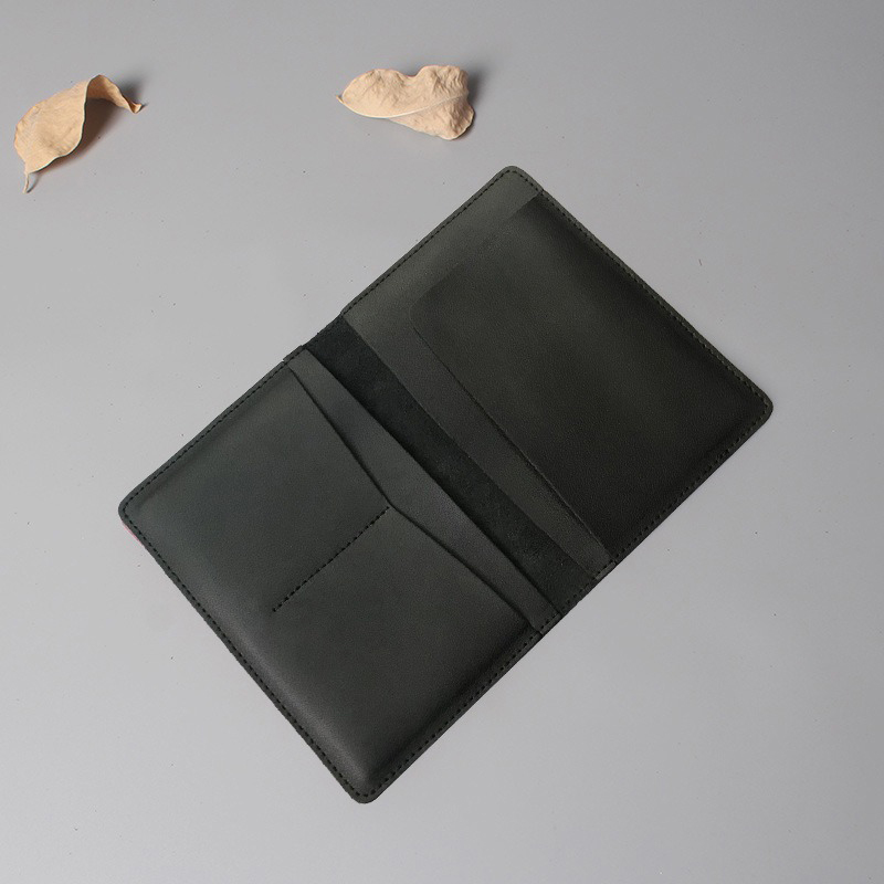 Crazy Horse Leather Travel Passport Holder with RFID Protection and Credit Card Slot