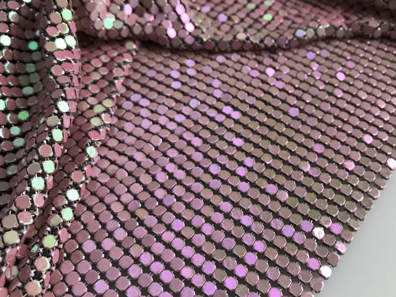 Soft Flexible 3mm Metal Sequin Mesh Gold Aluminum Haute Garments Fabric