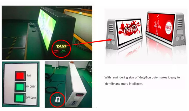 Remote Control Double Sided Fullcolor Sign Taxi Top Led Screen Advertising Waterproof