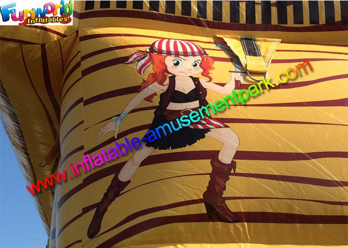 0.55mm Pvc Giant Inflatable Pirate Slide Cute Clown Attractive Inflatable Boat For Kids