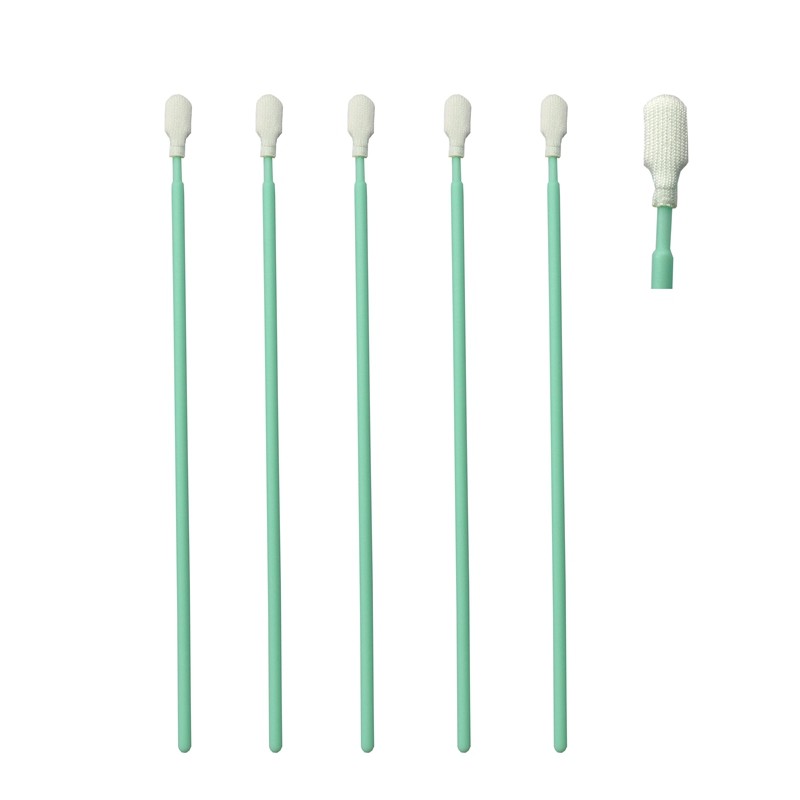 TX761 Lint Free Green Stick Optical Cleaning Polyester Swab ESD Cleanroom Swab