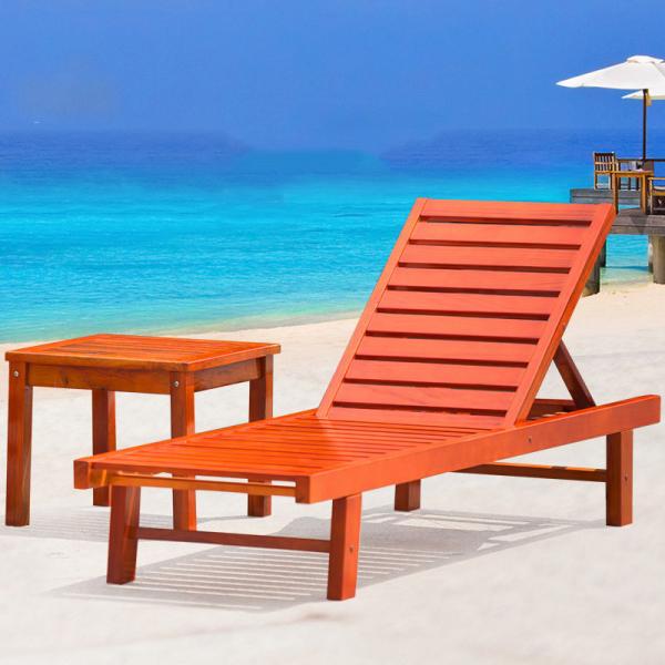 Beach Chair Solid Wooden Outdoor Furniture Folding Recliner Sofa For Hotel