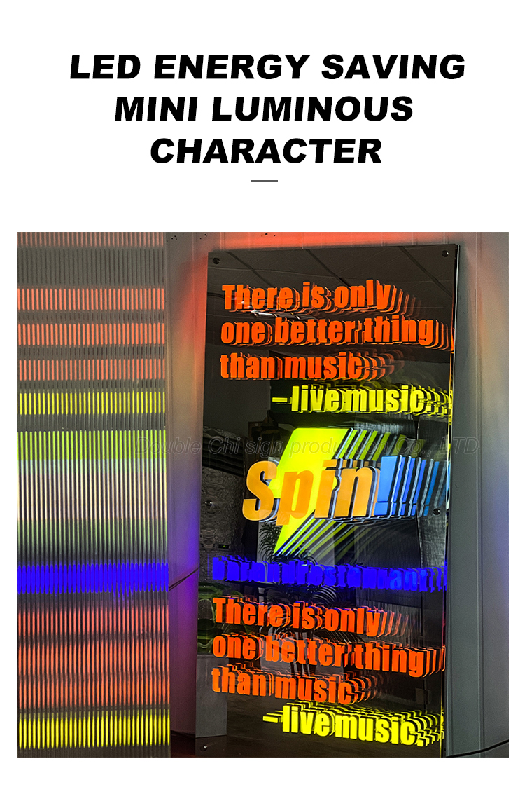 Acrylic 3D Hologram Display Screen LED Digital Signage for Mirror Sign Letters Light Box