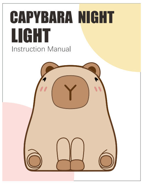 USB Rechargeable Dimming Capybara Night Lighting Silicone Night Lights Children's Bedroom Bedside Table Lamp