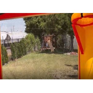 Flame Resistant Inflatable Jumping Castle / 5 In 1 Bouncy Castle With Slide