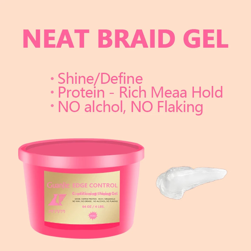 64oz Hair Styling Gel Wax Strong Hold Braid Edge Control Big Size Conditioning Gel For Texturizing Hair Styling