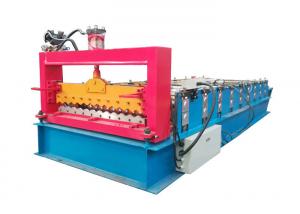China PPGI Color Steel Roll Forming Machine , Corrugated Roof Sheet Machine With Smooth Feed Plate on sale