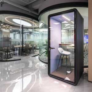 Modern Silent Booth with Low Noise Air Circulation and Sound Damping Felt &