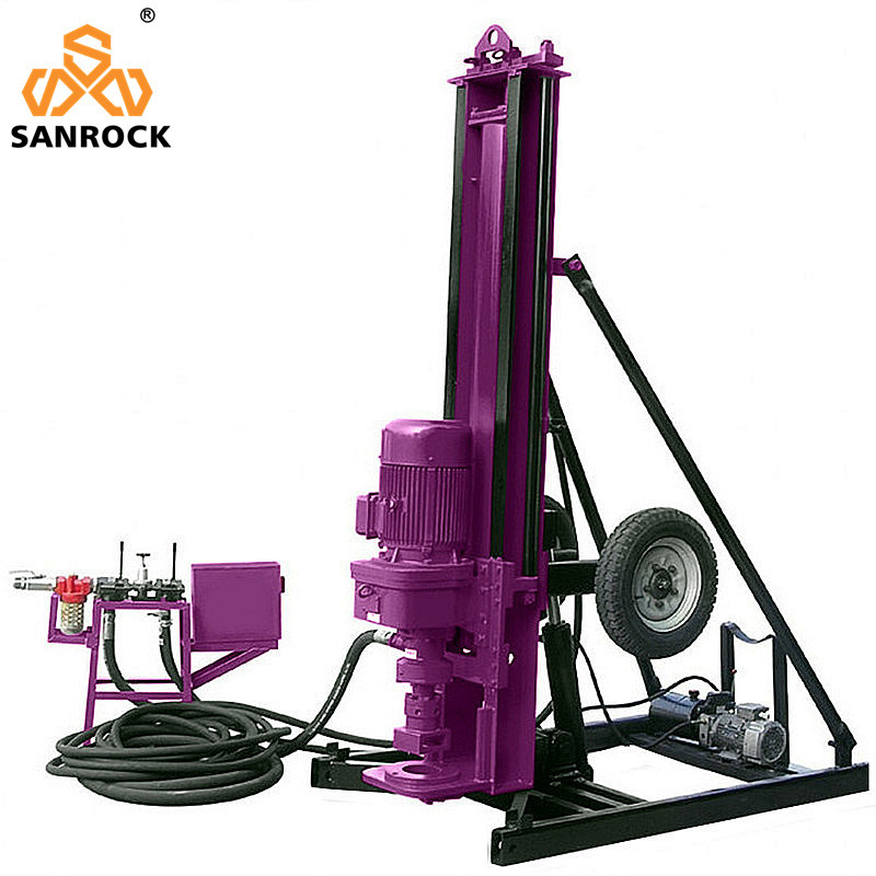 Hydraulic Rotary Borehole Portable Drilling Rig Mining Machine 50m Deep Rock Drilling Rig