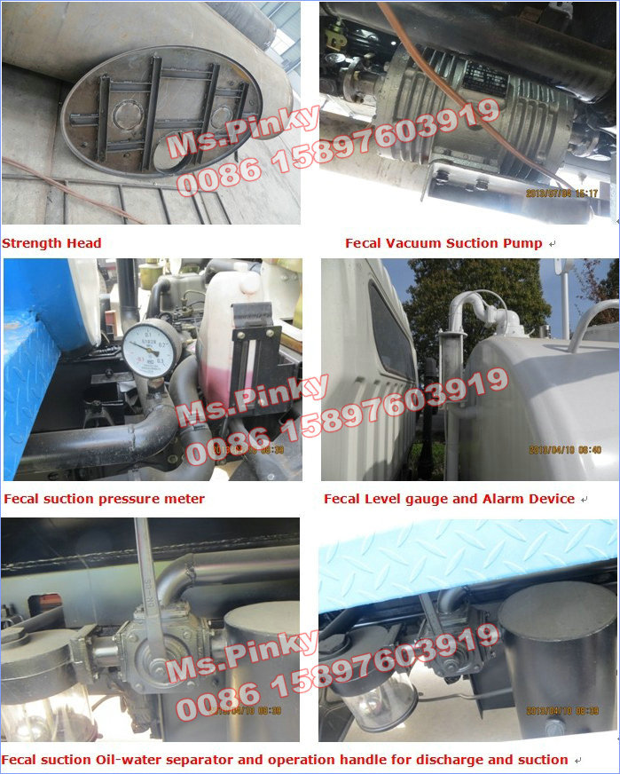 6000Liters Fecal Suction Tanker Truck Vacuum Suction Truck Euro 3 Certificate
