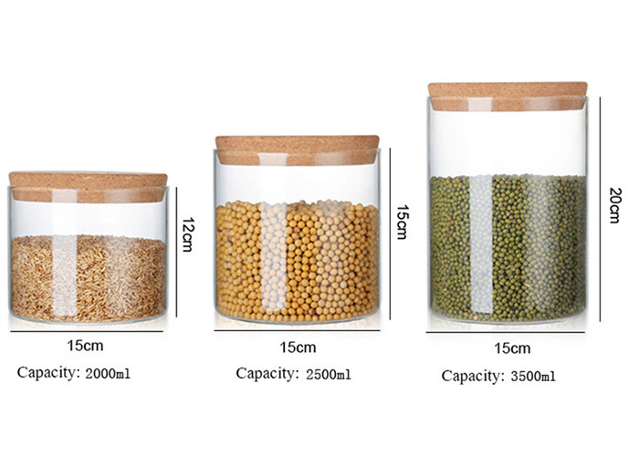 2L 2.5L 3.5L Blown Wide Mouth Glass Jars , Ball Wide Mouth Canning Jars