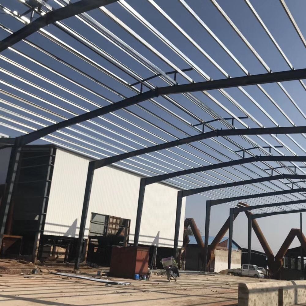 Fire Resistance Steel Frame Building Construction High Durability Prefab Metal Warehouses