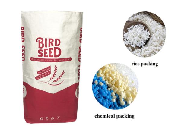 Double Layer 25kg Multiwall Kraft Paper Bags For Cat Litter Animal Feed