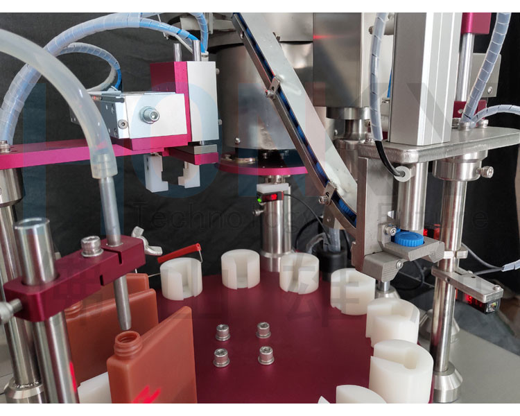 Clean Bench Type Desktop Filling And Capping Machine For 50ml Bio-Reagent Bottle With High Precison Piston Pump