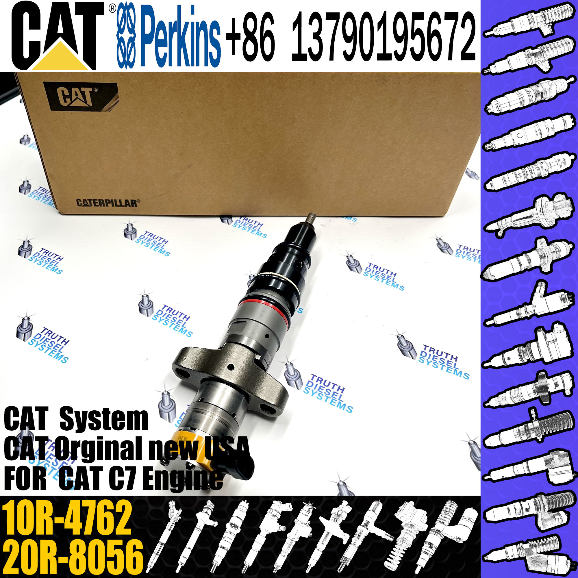 Diesel Fuel Injector 1OR-4762 20R-8056 295-1410 328-2582 For CAT C7 E324D E325D E329D