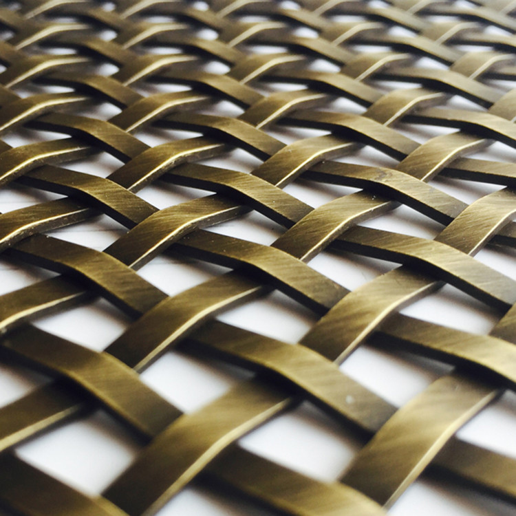 30m Length Stainless Steel Architectural Mesh Modern Architecture Antique Brass Plated Wire