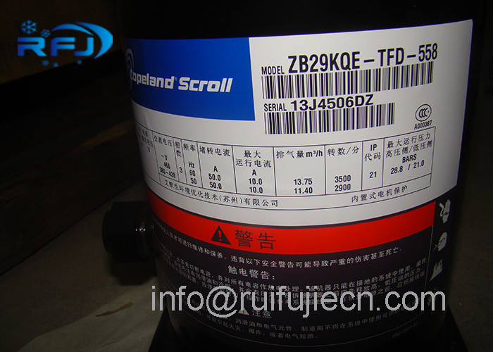 4HP Copeland Compressor Refrigeration PH3 50hz 380-420v / 60hz ZB29KQE-TFD-558