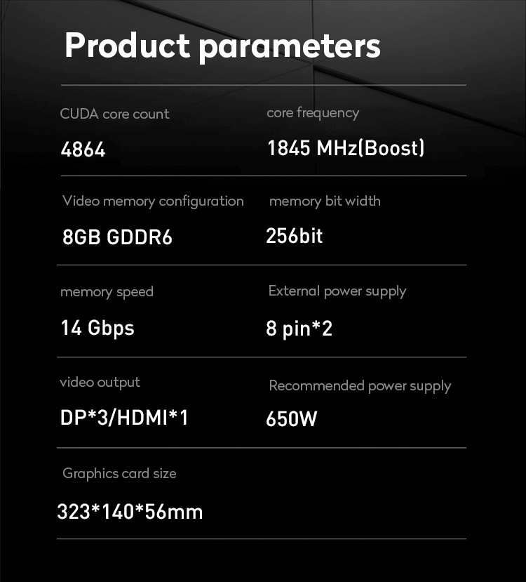 240W PC Gaming Graphics Cards 8G LHR Overclocking Edition RTX 3060 Ti Graphics Card