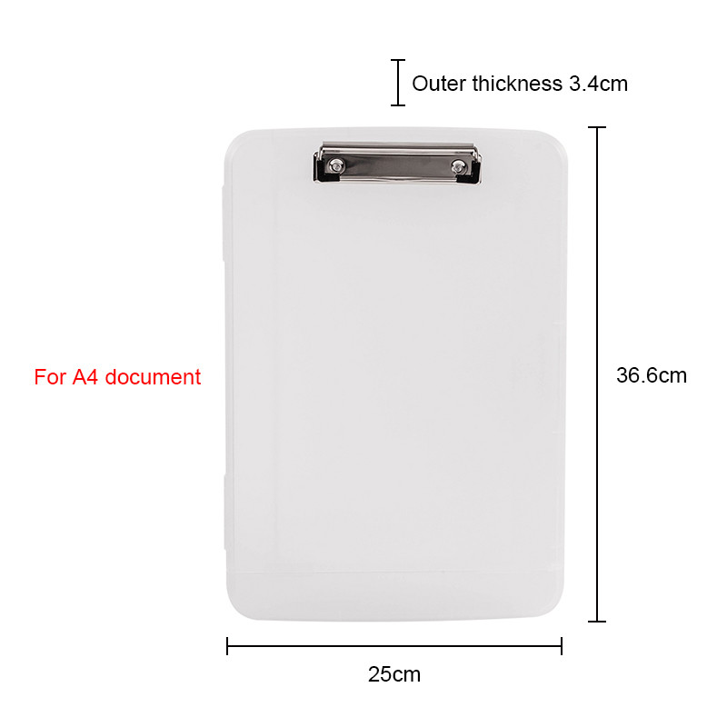 A4 Paper Plastic Storage Clipboard 25x36.6cm Waterproof Fireproof Office Filing Boxes
