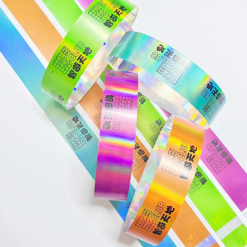 Tyvek Glitter Laser Wristband Decorative Custom Personalized Bracelet