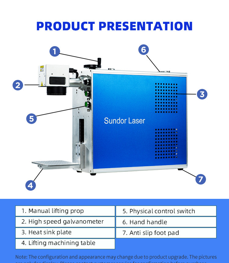 Sundor Optical Fiber Laser Marking Machine Optional Computer Lazer Engraving Machine