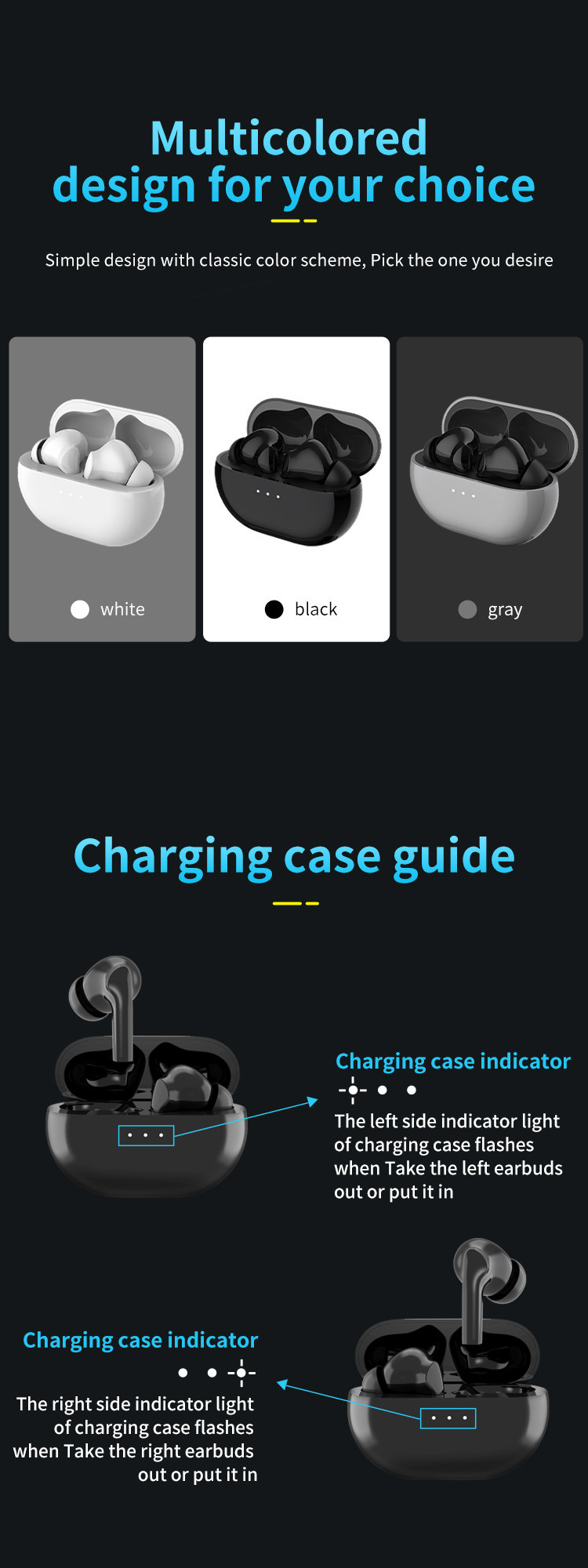XY-50 TWS Bluetooth Earphone With Charge Case Ear Sensor Earbuds 3 Pairs Free Ear Tips