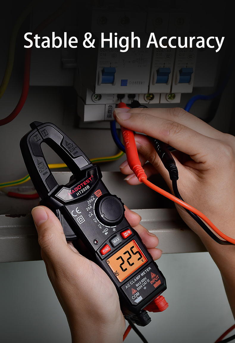 2000 Counts 200A Double Backlight Mini Clamp Meter