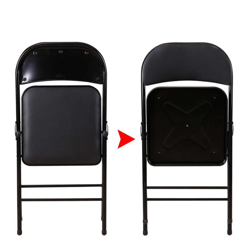 Foldable PU Dining Chairs , Stable Leather And Metal Dining Chairs