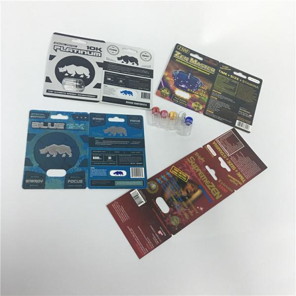 Platinum 10K Sex Pill Capsule Blister Card Packaging Boxes Engraving Craft
