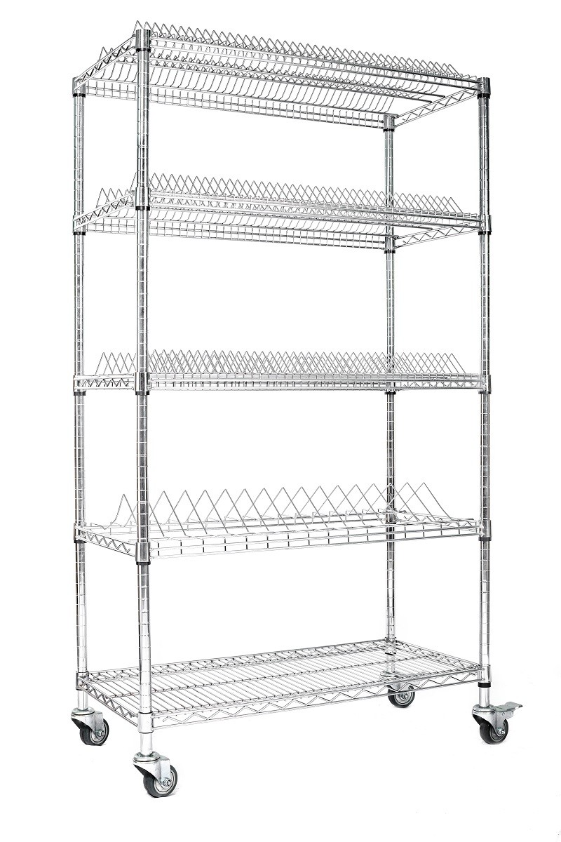 Customized ESD Storage 4 Layers Shelf Trolley Wire Mesh shelving Cart