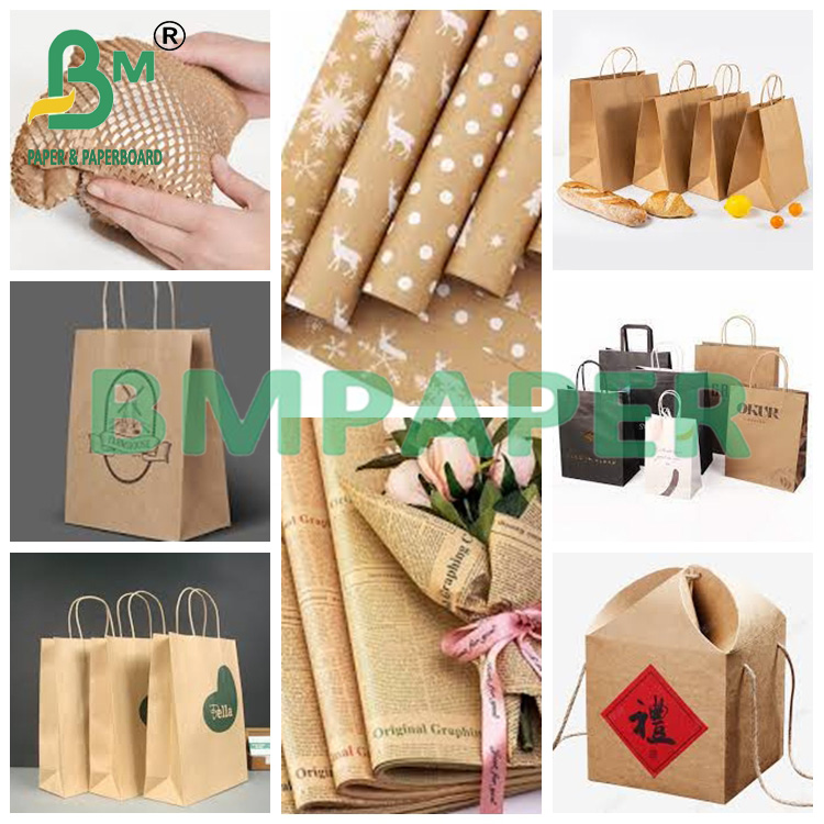 80g Packaging Kraft Paper Natural Brwon Wet Strength Wrapping Board