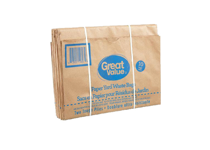 Double Thickened Sewn Open Mouth Multiwall Paper Bags Yard Trash Leaf Packing